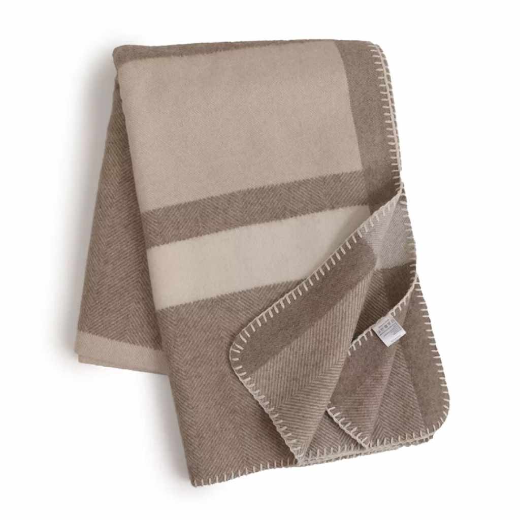 Field 田100%純羊毛居家毯-棕色- 好憩Horchill 居家織品