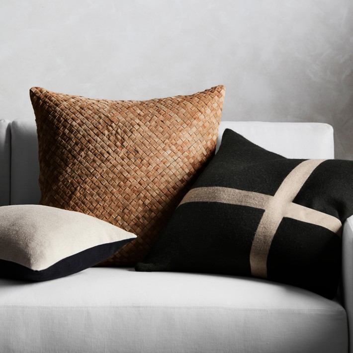 漢斯 Hans 居家格紋抱枕 時尚黑