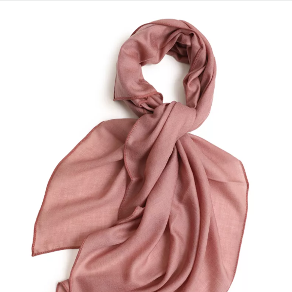 藕色純羊毛方巾