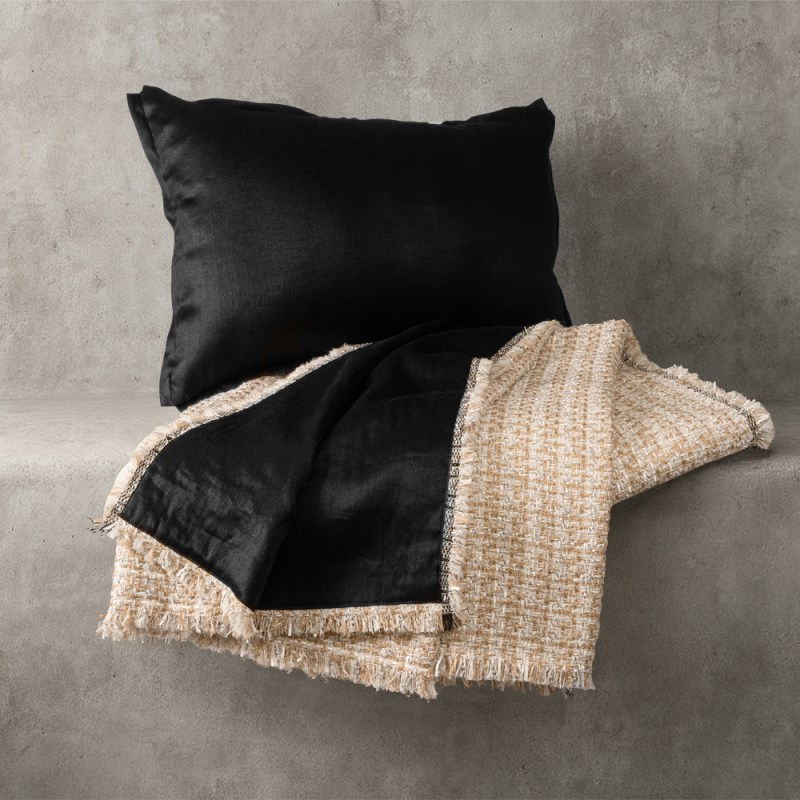 YOKO 毛呢亞麻披毯&毛呢長枕組