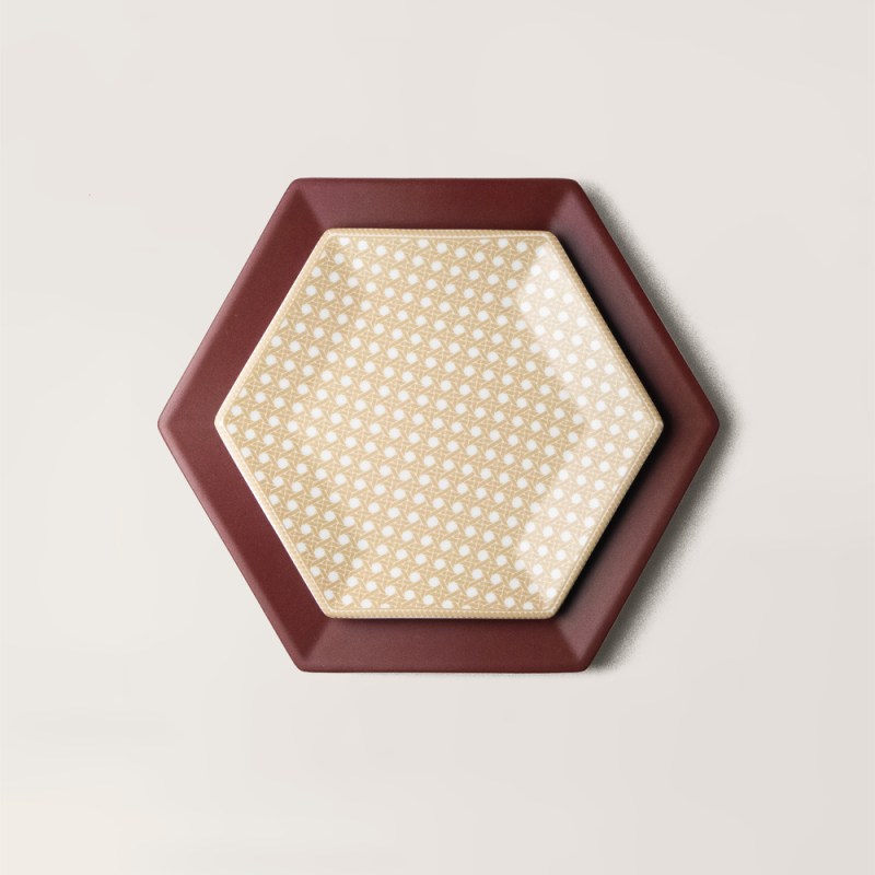 彩籃 西式雙盤組 (米 ＋栗紅）